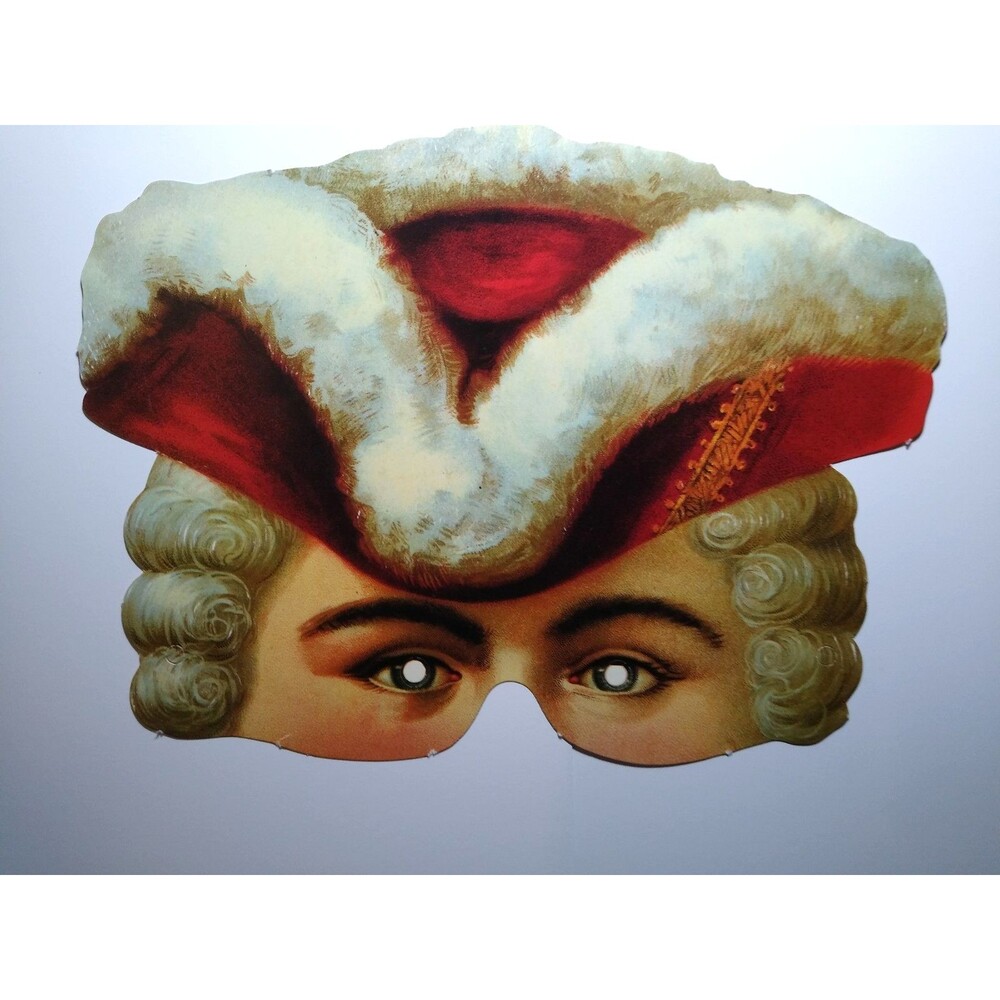 Vintage Gentleman Mask Tricorn Hat Wig Historical Costume Accessory Halloween